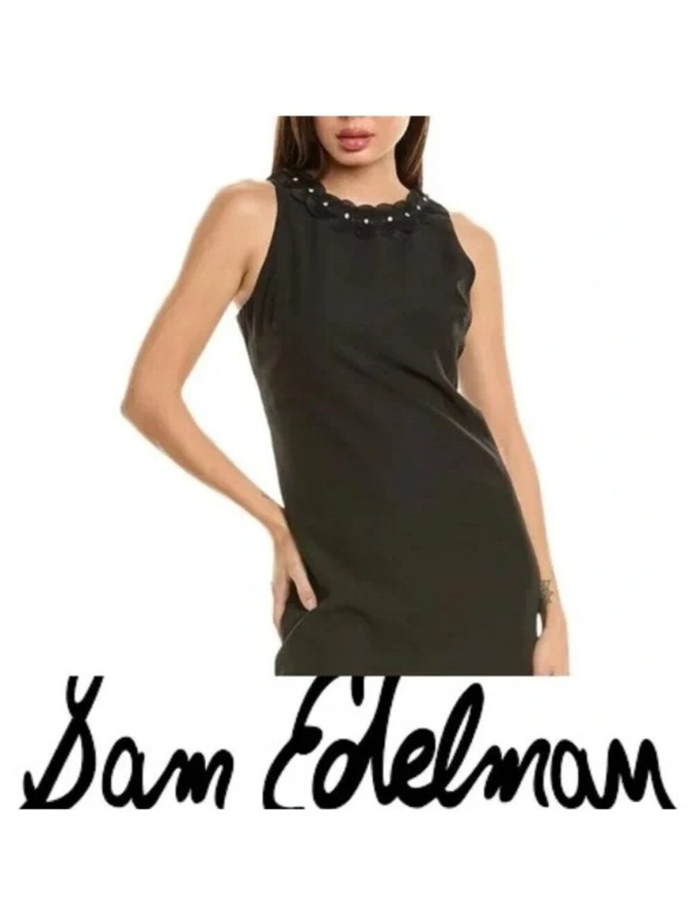 Sam Edelman Minidress Sleeveless Cocktail Dress Black Size 10 New with Tag - Picture 2 of 5